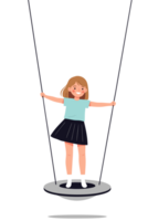 Joyful Young Girl Having Fun on Swing in Playground During Summer Recreation Outdoors png