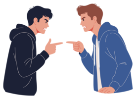 Two Angry Men Engaged in a Heated Argument Illustrating Disagreement and Conflict in a Conceptual Representation of Dispute png