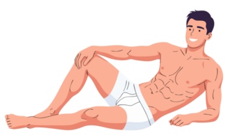 Muscular Man Posing in a Healthy and Attractive Manner to Showcase a Fit Lifestyle and Promote Body Positivity and Well-Being png