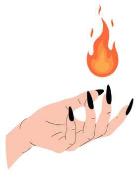 enigmatico mano comandare fiamme nel un' mistico ambientazione, che rappresentano energia e fantasia elementi nel stregoneria immagini png