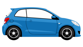 Side View of a Blue Hatchback Car Ideal for Travel and Driving Adventures on the Road png