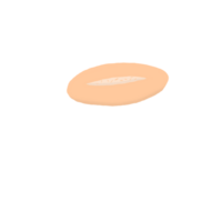 Flat Cream-Filled Bun Illustration Hand Drawn Bread with Cream Center png
