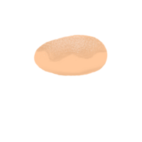 Hand Drawn Sweet Bun with Sugar Cartoon Style png