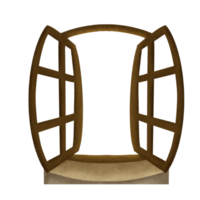 Open Arched Window Frame Clipart with Transparent Background png