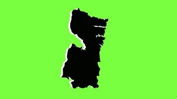 green screen 3d map of Alto Parana Department in Paraguay video