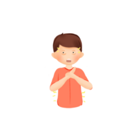 Boy Suffering from Eye Pain Flat Cartoon Illustration png