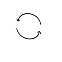 Circular Arrow Hand Drawn Icon png