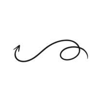 Curved Spiral Arrow Sketch Hand Drawn Style png