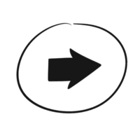 Bold Right Arrow in Circle Hand Drawn Sketch png