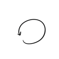 Hand Drawn Circular Arrow Clockwise Rotation png