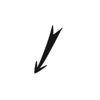 Bold Downward Diagonal Arrow Sketch png