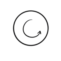 Hand Drawn Circular Arrow Symbol Refresh or Reload Icon Illustration png