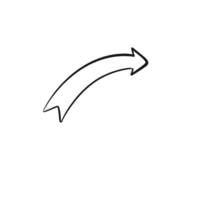Hand Drawn Curved Outline Arrow Pointing Upward Right png