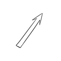 Hand Drawn Diagonal Upward Arrow Outline Illustration png
