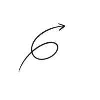 Hand Drawn Swirl Arrow Illustration Pointing Upward Right png