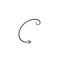 Swirly Curved Hand Drawn Arrow Spiral Doodle Design png