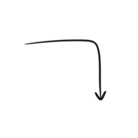 Left to Down Curved Hand Drawn Arrow png