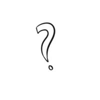 Hand Drawn Question Mark Symbol Bold Sketch Style png