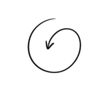 Circular Loop Arrow Hand Drawn Refresh or Repeat Icon Sketch Style png