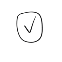 Hand Drawn Check Mark in Oval Shape png