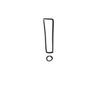 Hand Drawn Exclamation Mark Bold Sketch Style Symbol png