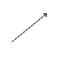 Dashed Hand Drawn Arrow Pointing Upward Diagonal Direction Icon for Growth and Progress png