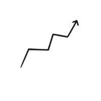 Hand Drawn Zigzag Up Arrow Symbol of Growth and Success png