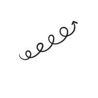 Spiral Hand-Drawn Arrow Pointing Up Right png