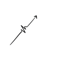 Hand-Drawn Zigzag Arrow Pointing Up Right png