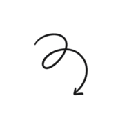 Spiral Hand-Drawn Arrow Pointing Down Right png