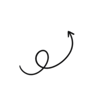 Curved Arrow with Loop Doodle Style png