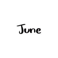 Bold 'June' Lettering Black Typography in Modern Separated Style png