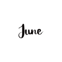 Handwritten June Lettering Calligraphy Word Illustration for Calendar and Summer Theme png