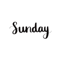 Handwritten Sunday Lettering Calligraphy Word Illustration for Calendar or Weekend Design png