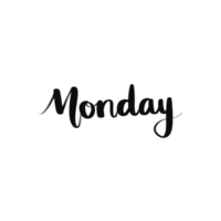 Handwritten Monday Lettering Calligraphy Word Illustration for Calendar and Week Start Theme png