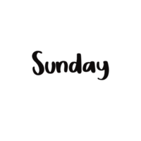 bold 'sunday' lettering typography in black colour png
