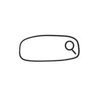 Cute Hand-Drawn Search Bar with Icon Sketch UI Design Element Illustration png