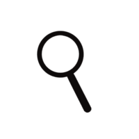 Search Icon Illustration Simple Hand-Drawn Magnifying Glass for Web and App Interface png