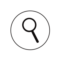 Search Icon Illustration Simple Hand-Drawn Magnifying Glass for Web and App Interface with circle png