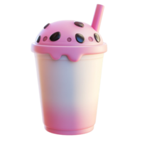 Pink milkshake in a clear glass with a straw a sweet and refreshing beverage perfect for a treat or a special occasion png