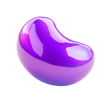slät lila gelé bönformad objekt en enkel och abstrakt design med en vibrerande Färg och en mjuk avrundad form png