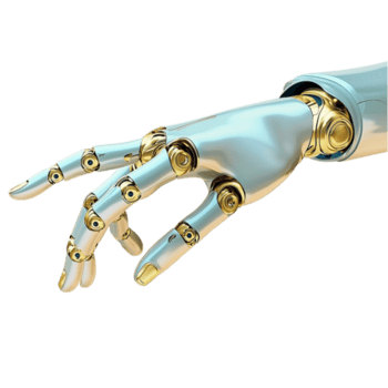 metallisk robot hand med invecklad detaljer och synlig lederna en trogen representation av teknologi och artificiell intelligens png