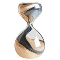 Elegant hourglass with golden sand flowing smoothly representing the passage of time and fleeting moments png