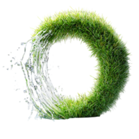 Green circular shape resembling a letter or symbol with a swirling pattern and a sense of motion png