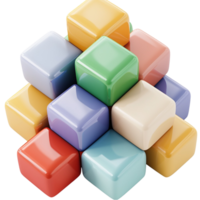 Stack of colorful geometric shapes on a white background display png
