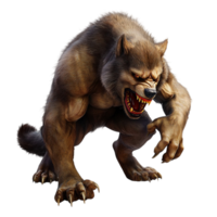 Brown bearlike creature with sharp claws and glowing red eyes png
