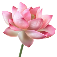 Delicate pink lotus flower with layered petals in full bloom png