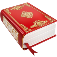 Red holy book with gold embossing sacred text scripture png