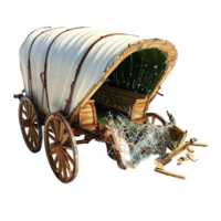 Old west covered wagon rustic historical transport png