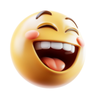 Smiling emoji face laughing out loud expressive icon png